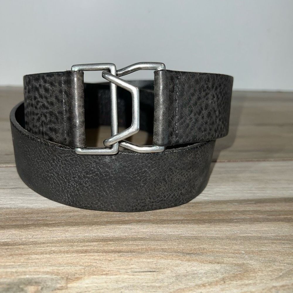 GAP Black Leather Belt with Silver Buckle